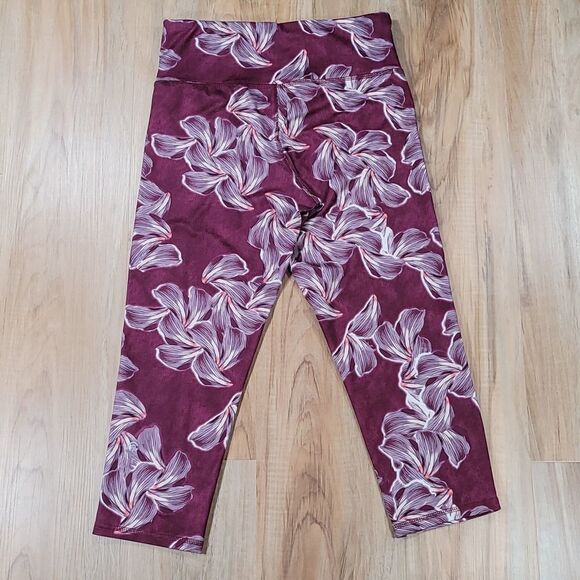 ☔️🔺️Champion Maroon Orchid Print Athletic Pants Medium - Picture 4 of 10
